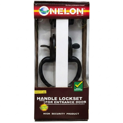 Nelon ENTRANCE LOCKSET MATT BLACK 1711 Series